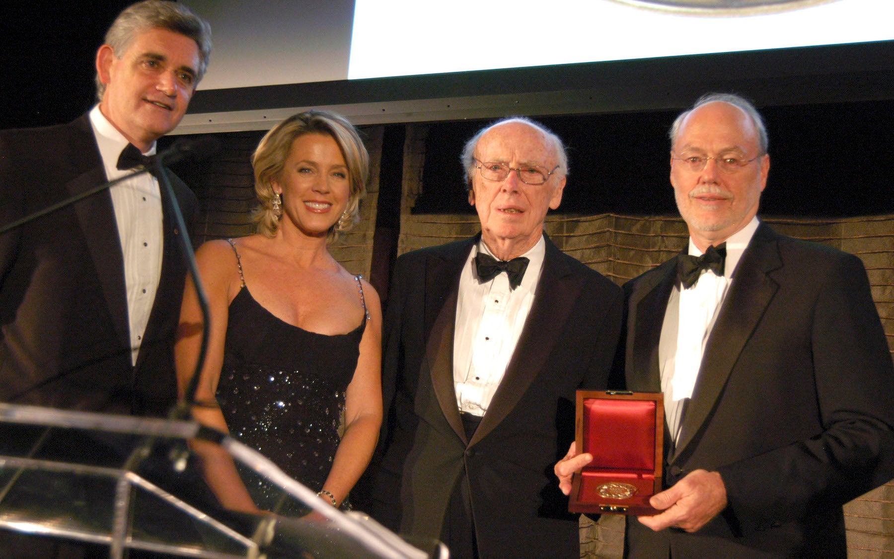 Bruce Stillman, Evening Presenter Inside Edition's Deborah Norville, Jim Watson, Honoree Dr. Phillip A. Sharp