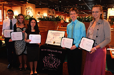 2014 LI2DAY scholarship recipients l-R: Julio Ramirez, Arielle Gelosi, Evelyn Sanchez, Gregory Caso, and Mary Liebold