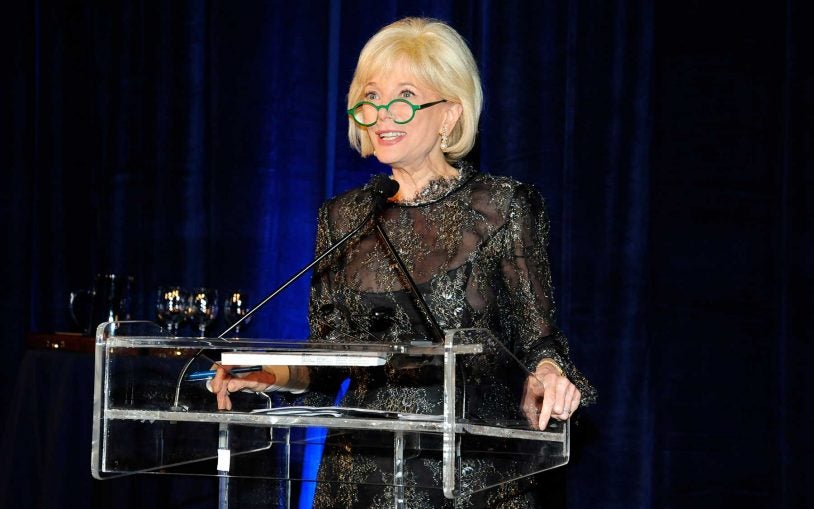 Lesley Stahl hosting the Double Helix Medals Dinner.