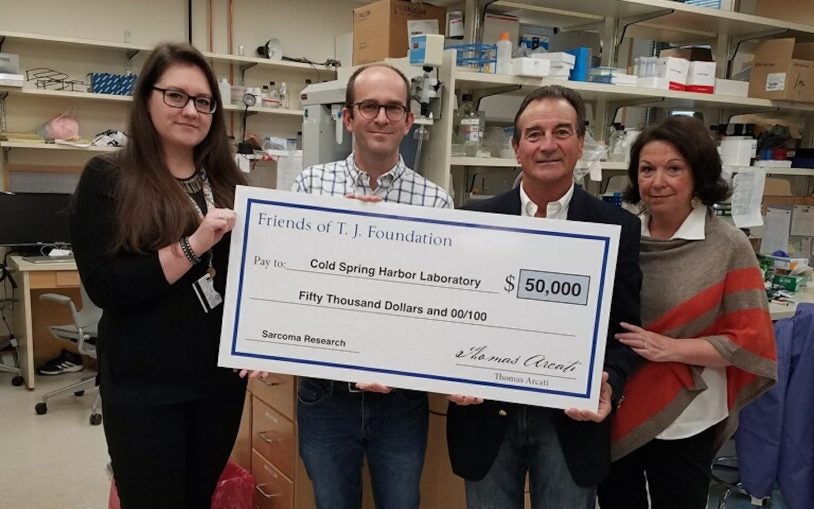 Friends of T.J. present $50,000 gift for ongoing rhabdomyosarcoma research