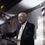 Watson 90th birthday at podium