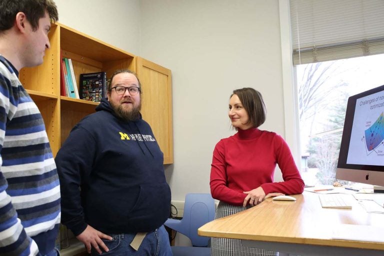 Computational Postdocs Mikhail Genkin and James Roach, and Assistant Professor Tatiana Engel