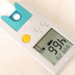Diabetes patient measuring glucose level blood test