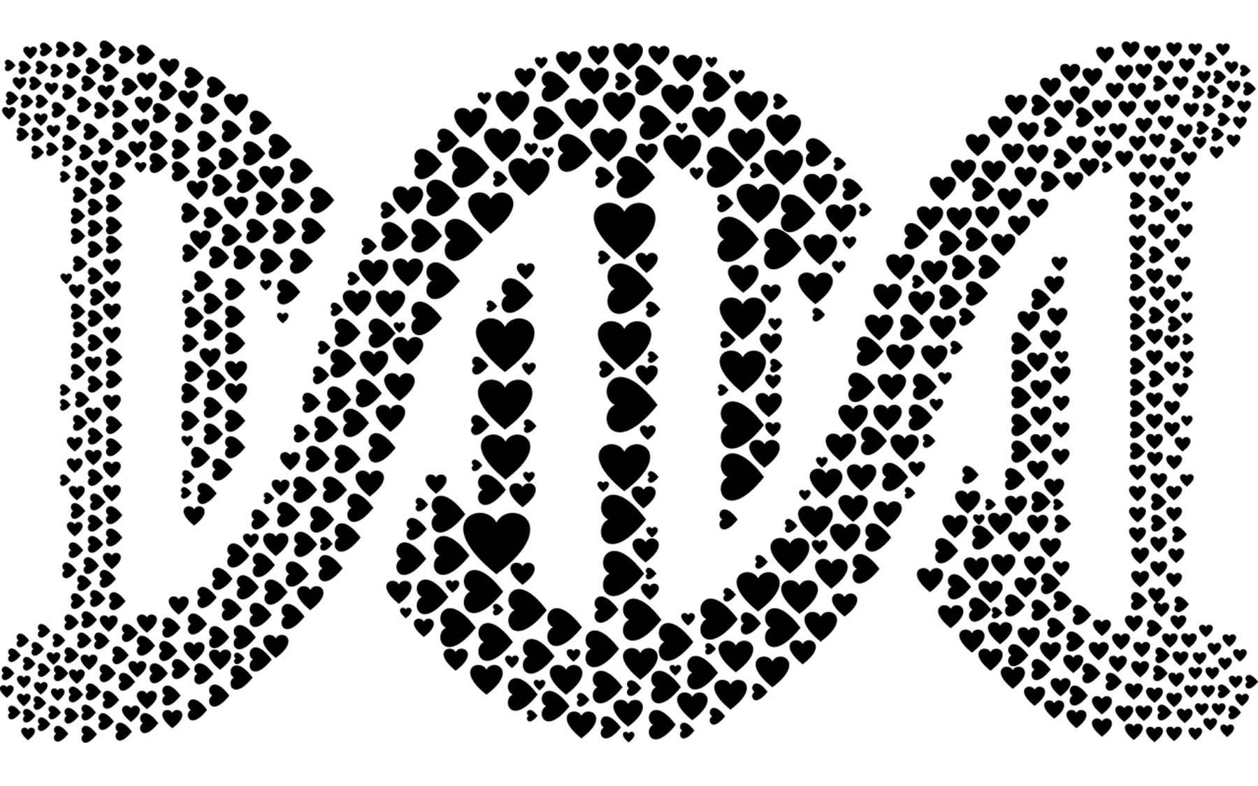 illustration of DNA made of Hearts