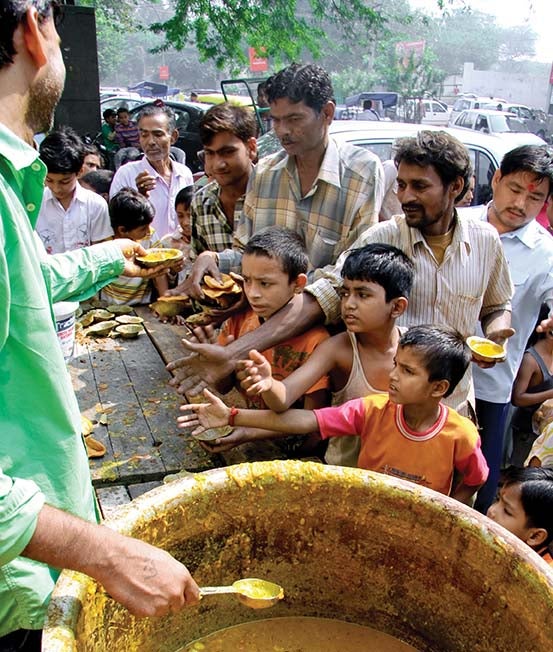 Children begging for food