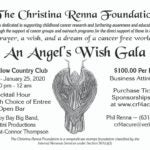 Angel's Wish Gala flyer with event details and an illustration of an angel.