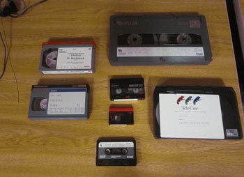 photo of obsolete analog video formats