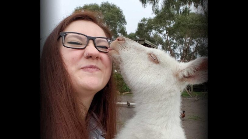 photo of lamb kissing Martyna Sroka