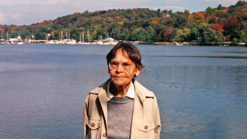 photo of Barbara McClintock on the water at CSHL