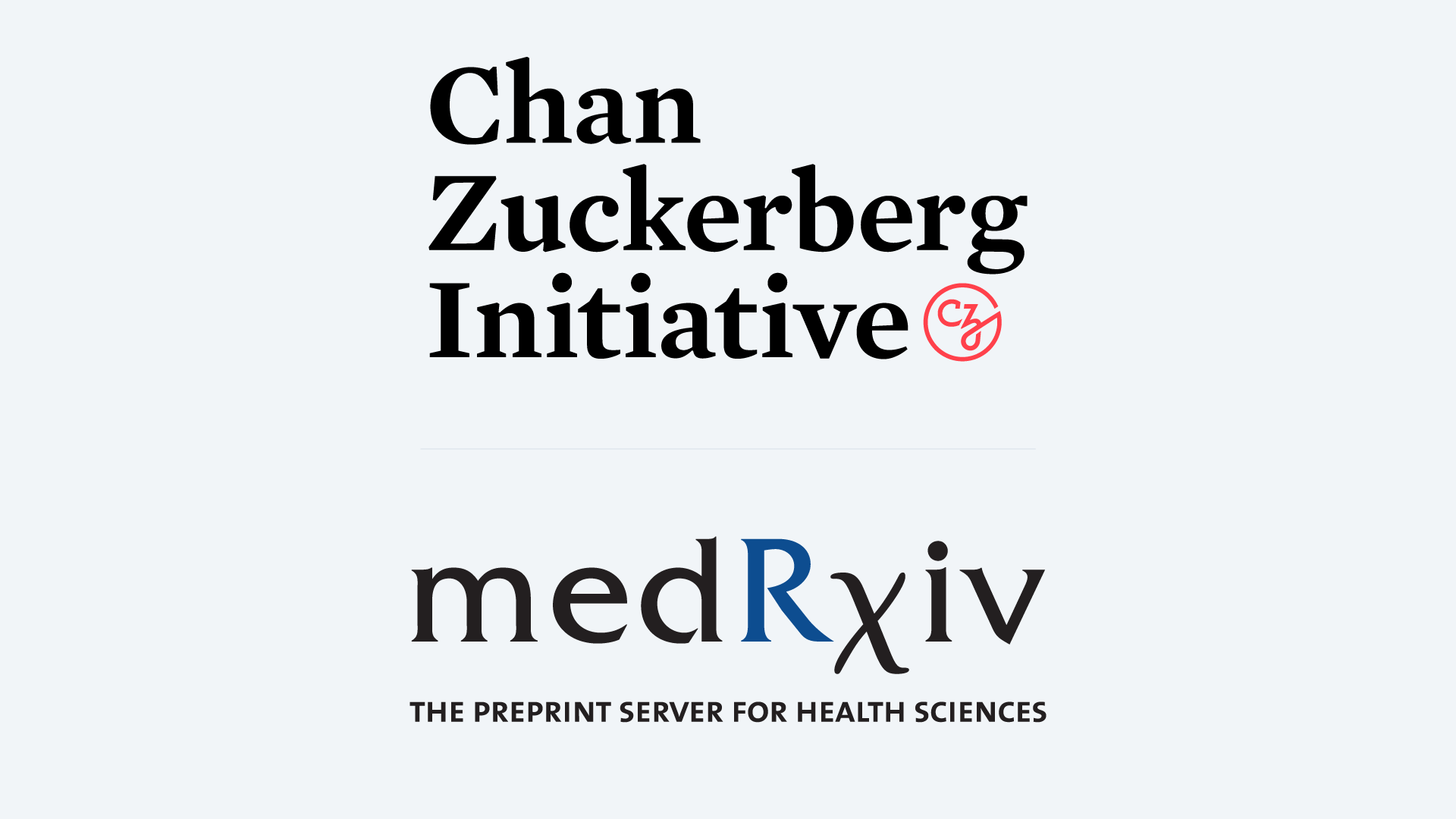graphic of Chan Zuckerberg Initiative and medRxiv logos
