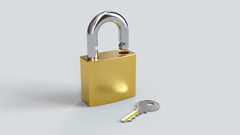 photo of padlock and key