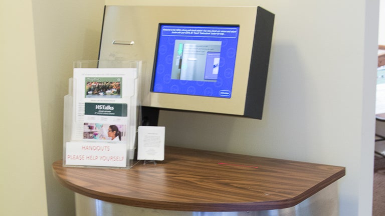 photo of library kiosk