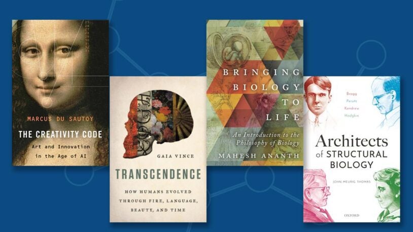 image of the covers of 4 new books from the CSHL Library