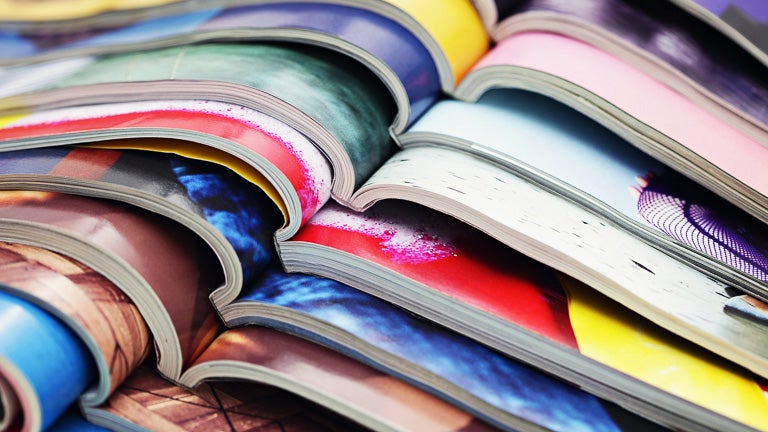 photo of a stack of open magazies