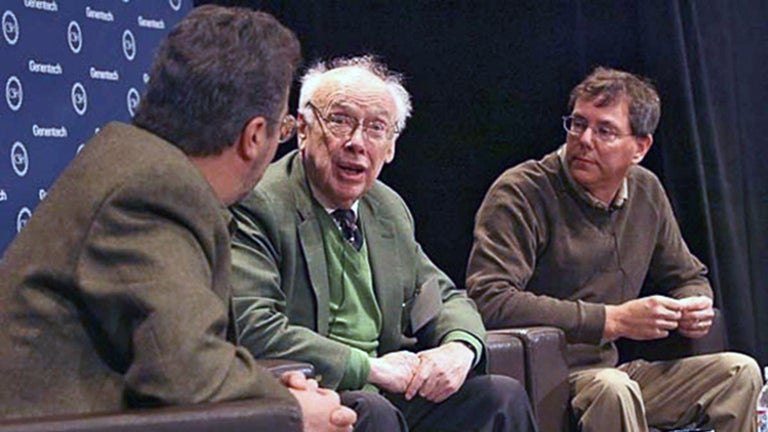 photo of Richard Scheller, James Watson, and Arthur Levinson