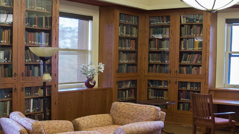 photo of the interior of the rare books room at Cold Spring Harbor Laboratory Library