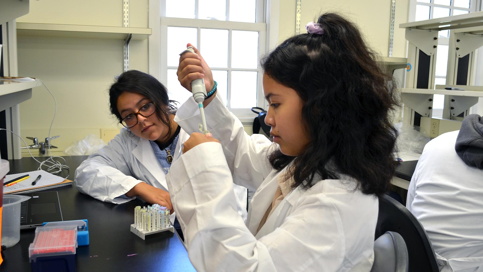 photo of DNALC scholar students working in a lab