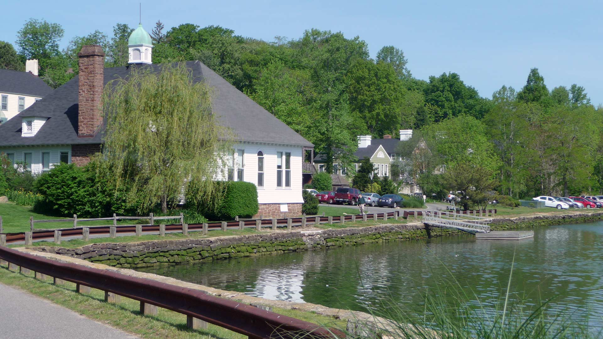 photo of the seawall in front of the Jones building at CSHL