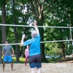 photo of Adrian Krainer at the 2021 CSHL volleyball game