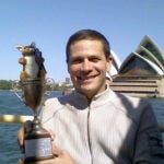 photo of Charlie Prizzi with Tiernan Cup in Australia