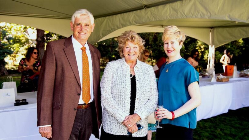 photo of Bruce Stillman, Lori Bahnik, and Jessica Tollkuhn