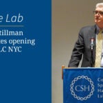 photo of Bruce Stillman at podium at the opening ceremony for the DNALC at NYC