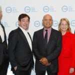 photo of Bruce Stillman, Len Schleifer, Reggie Jackson, Marilyn Simons, and George Yancopoulos at the DHMD in NYC