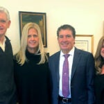 photo of Bruce Stillman with Anna Gevinski, Richard Monti, and Danielle Faria