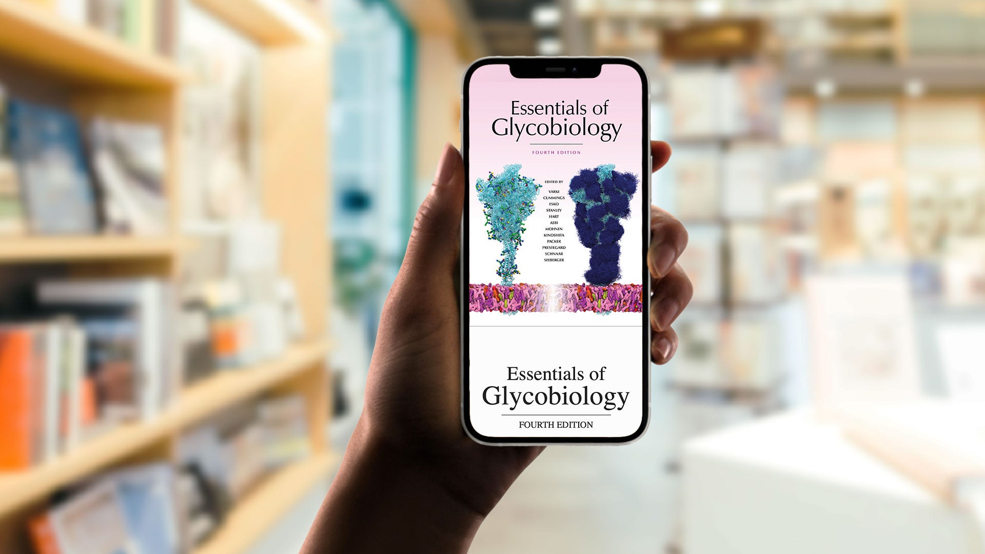 image of the Essentials of Glycobiology ebook display in an iPhone