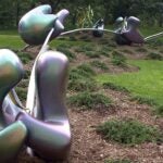 photo of the CSHL sculpture entitled Waltz of the Polypeptides