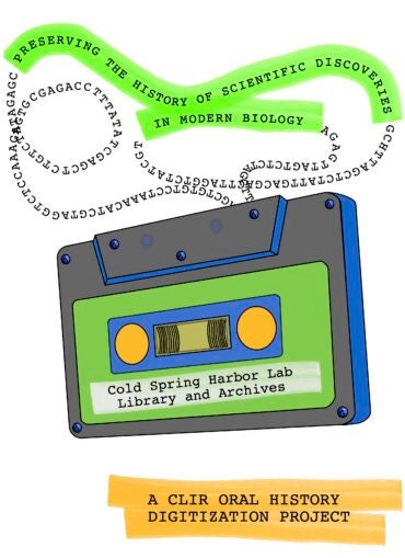 graphic of cassette tape with DNA letters as tape 