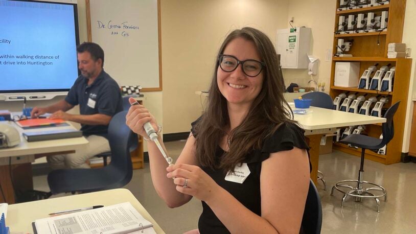 High School Science Teacher Pamela Shanely in the DNALC Barcoding Workshop