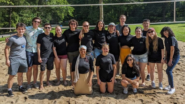 photo of the 2023 Undergraduate Research Program students post volleyball game