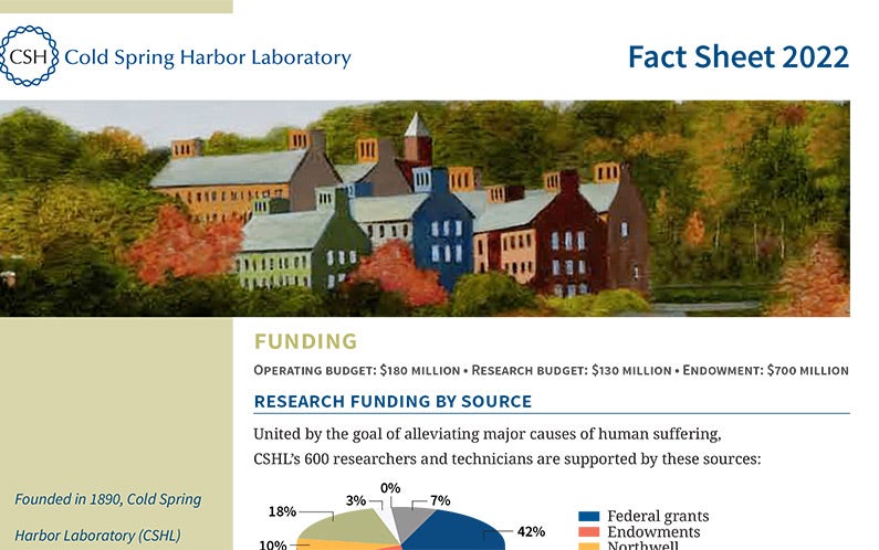 image of CSHL Fact Sheet 2022 brochure cover