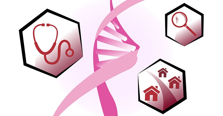 Illustration of icons representing geneticists, immunologists, and researchers