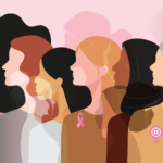 illustration of women in profile of different ages and ethnicities