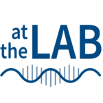image of the CSHL At the Lab podcast logo in blue