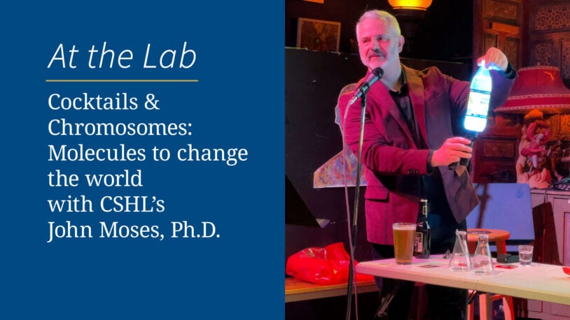 image of the video title slide for John Moses Cocktails & Chromosomes event