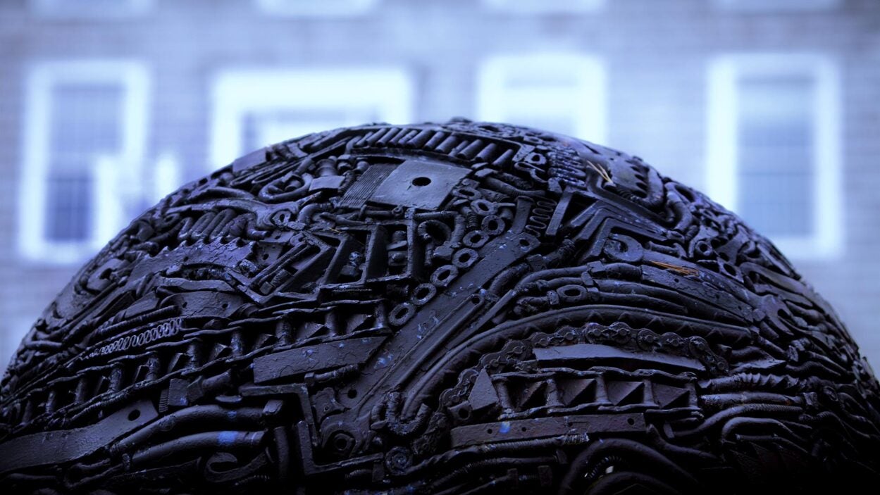 image of nuts and bolts sphere sculpture
