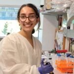 image of Partners for the Future, Ishana Chadha, pipetting in a CSHL lab