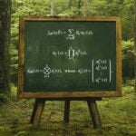 Image of a chalkboard in a forest