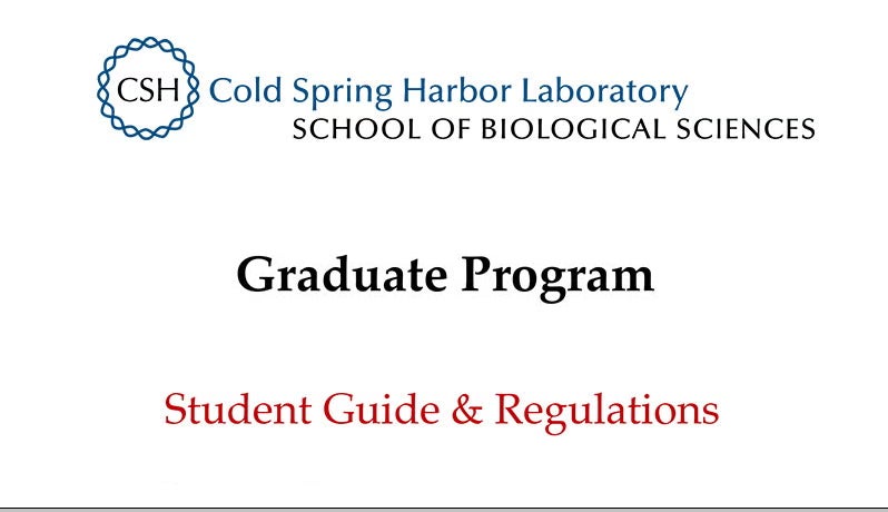 Cold Spring Harbor Laboratory Graduate Program Student Guide & Regulations cover page.